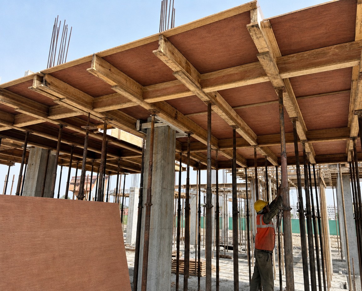 MIECO Shuttering Plywood on site